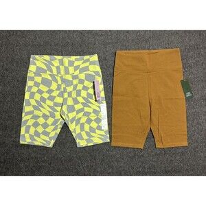 Wild Fable Women's Shorts 2 Pairs Print Yellow Brown Small